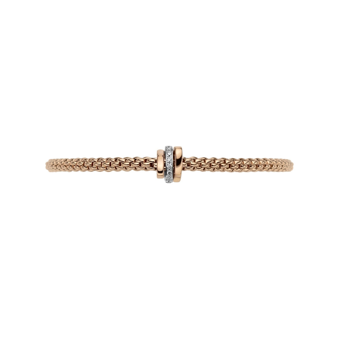 Fope Prima Flex'it 18ct Rose Gold Diamond Bracelet