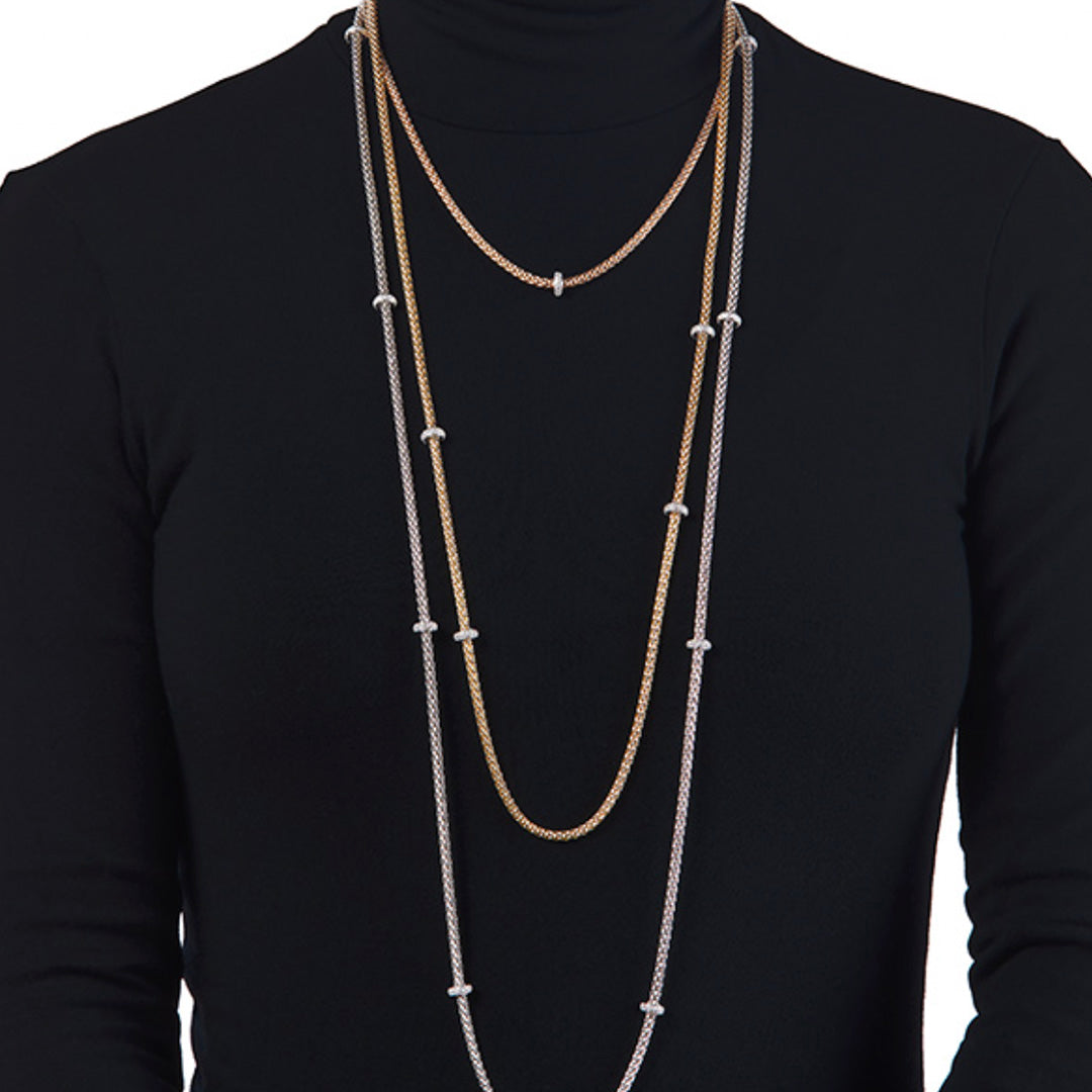 Fope Prima 18ct White Gold Long Necklace