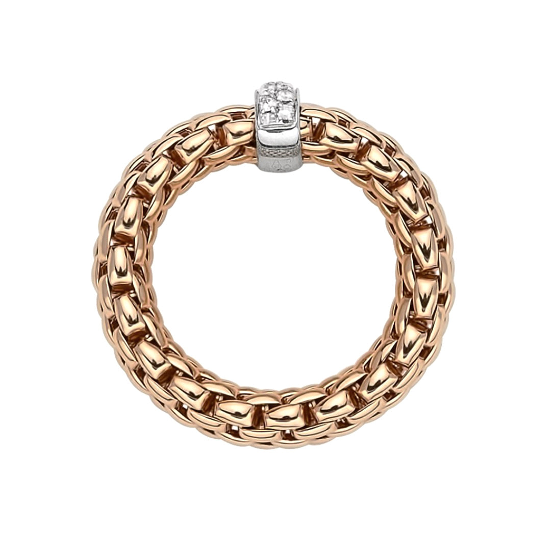 Fope 18ct Rose & White Gold Flex'it Vendome Ring M