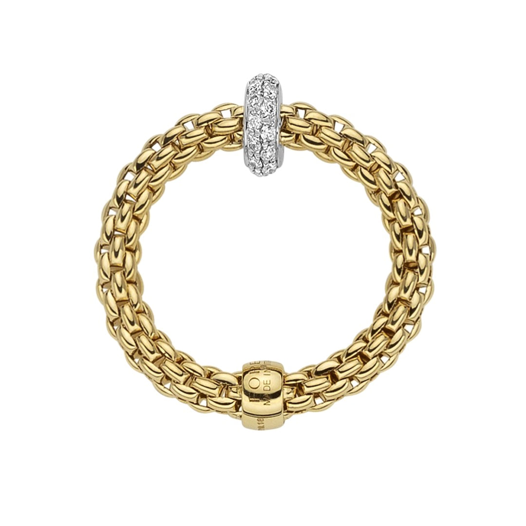 Fope Prima Flex'it 18ct Yellow Gold Diamond Ring