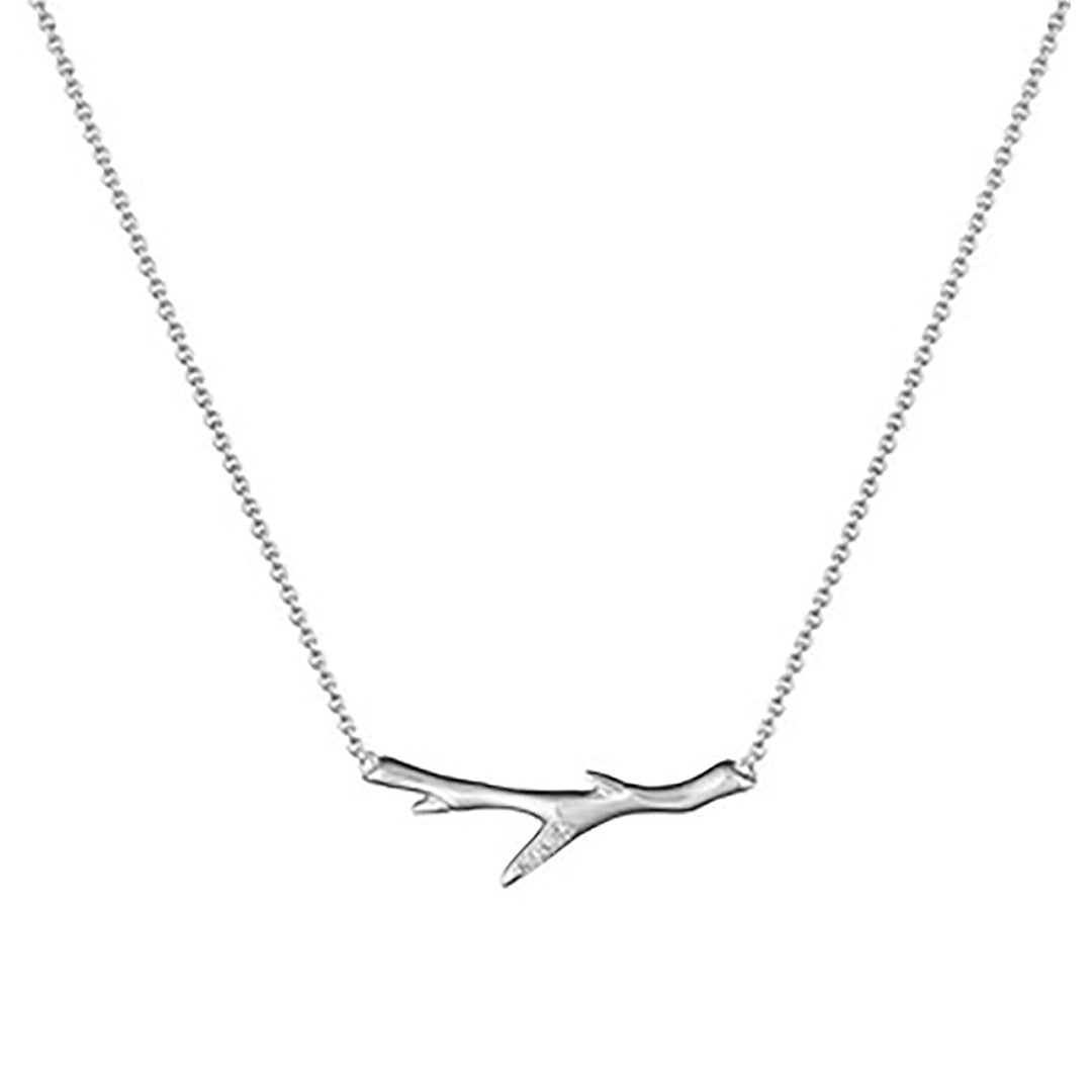 Shaun Leane Cherry Blossom Sterling Silver Branch Diamond Necklace
