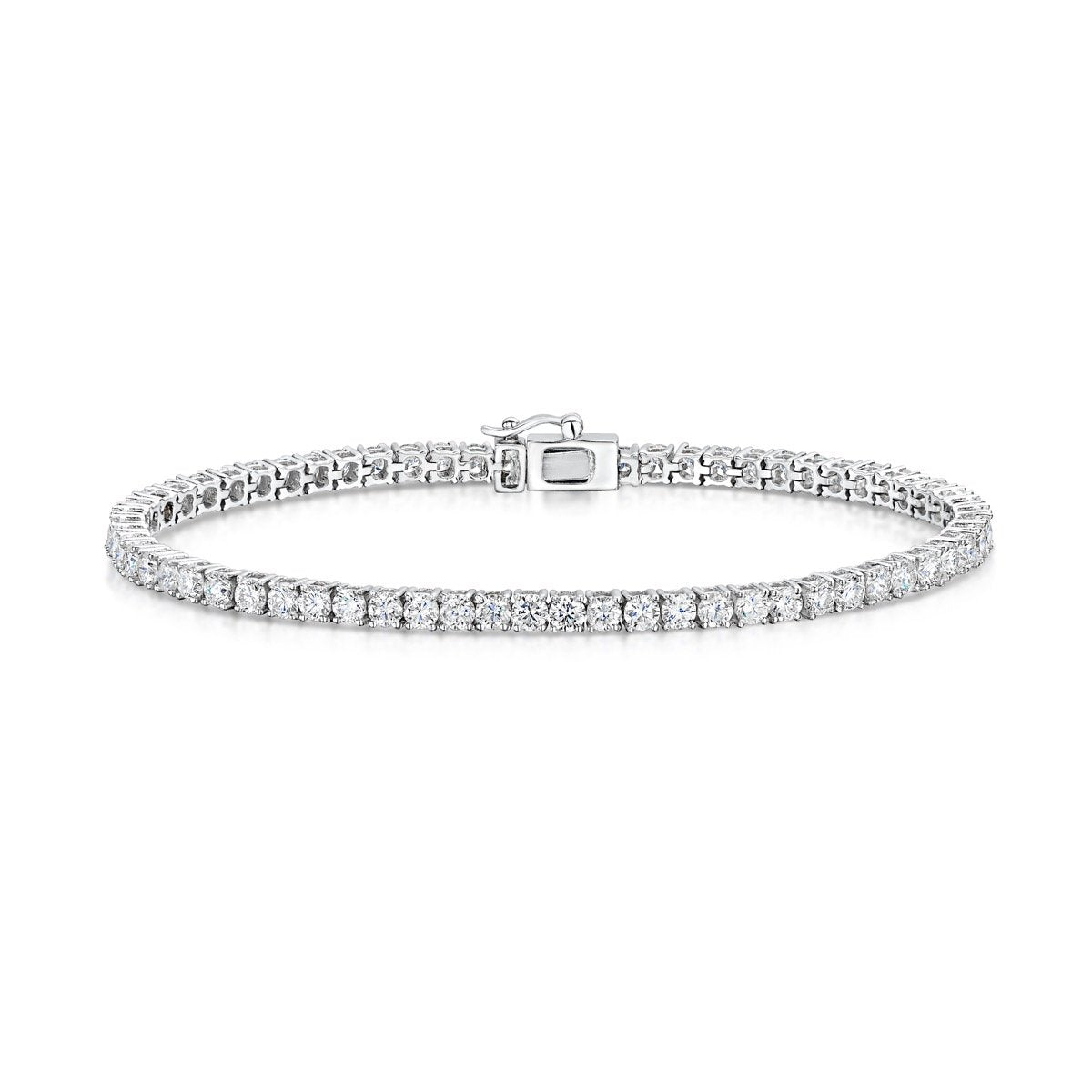 diamond line bracelet on white backdrop