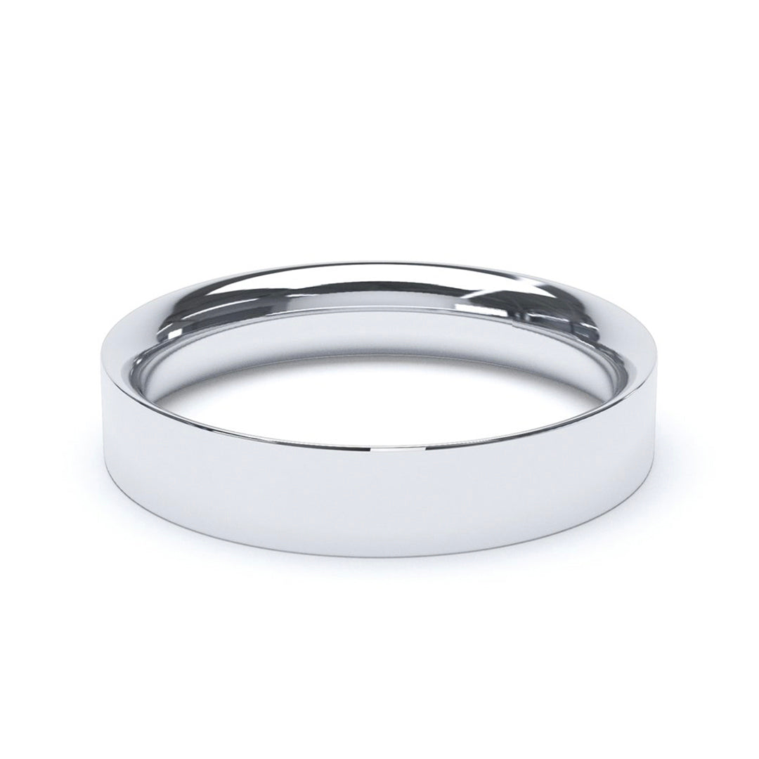 4.0mm Platinum Flat Court wedding Band