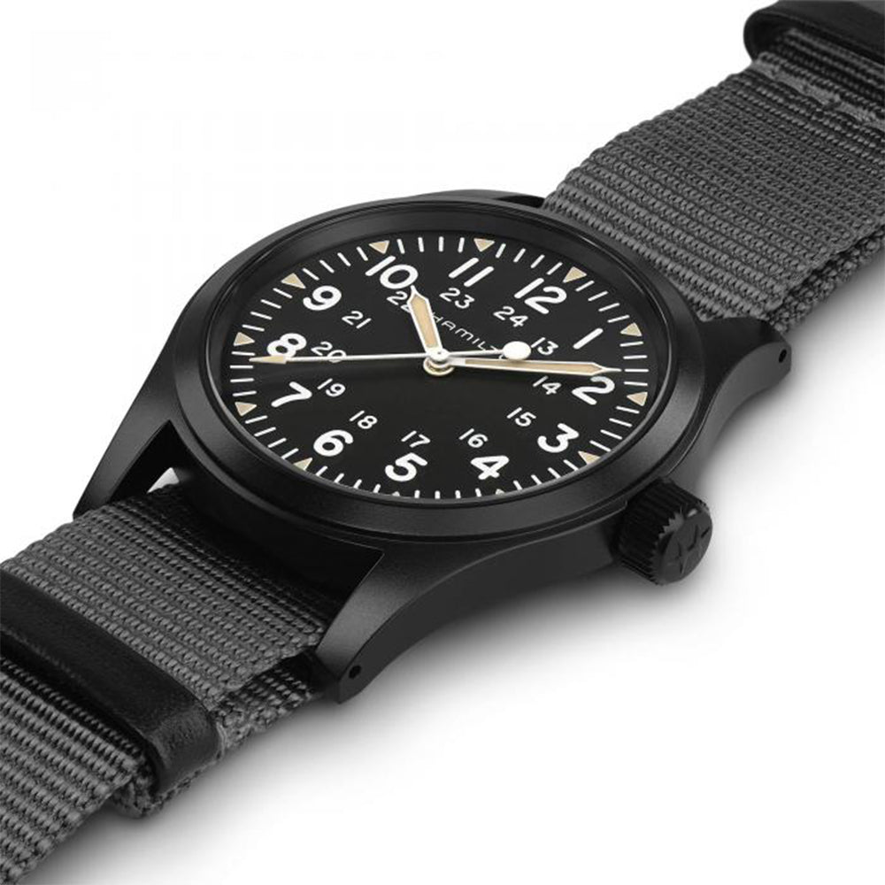Hamilton Khaki Field Hand Wind Black Dial Watch