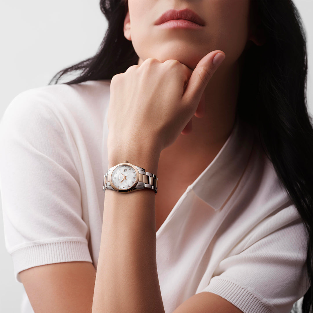 Longines Conquest Two Tone Diamond Ladies Watch