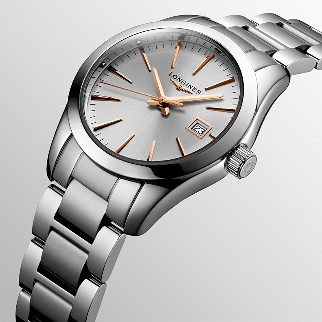 Longines Conquest Classic Silver Ladies Watch