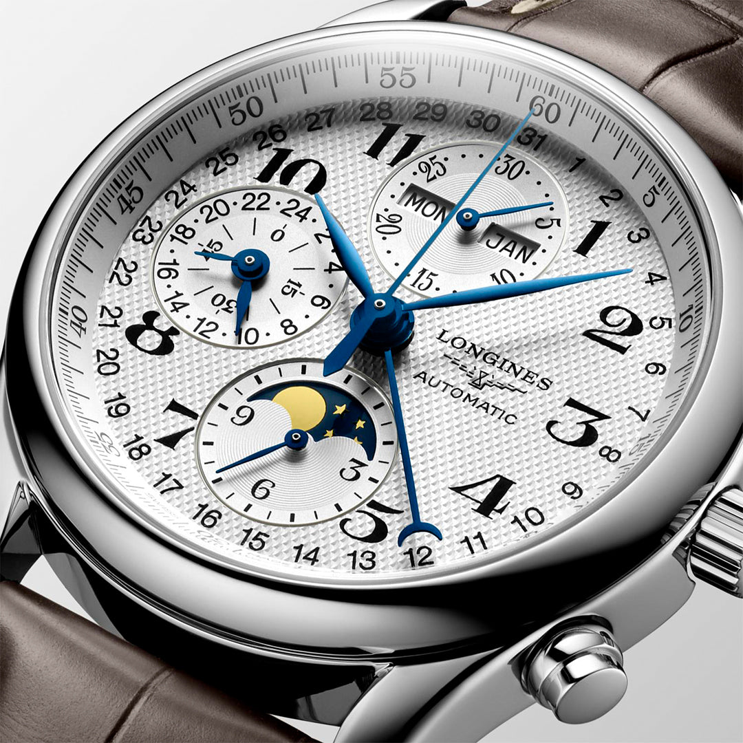 Longines Master Automatic Chronograph Silver Mens Watch