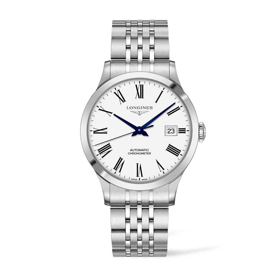 Longines Record Automatic Silver Mens Watch