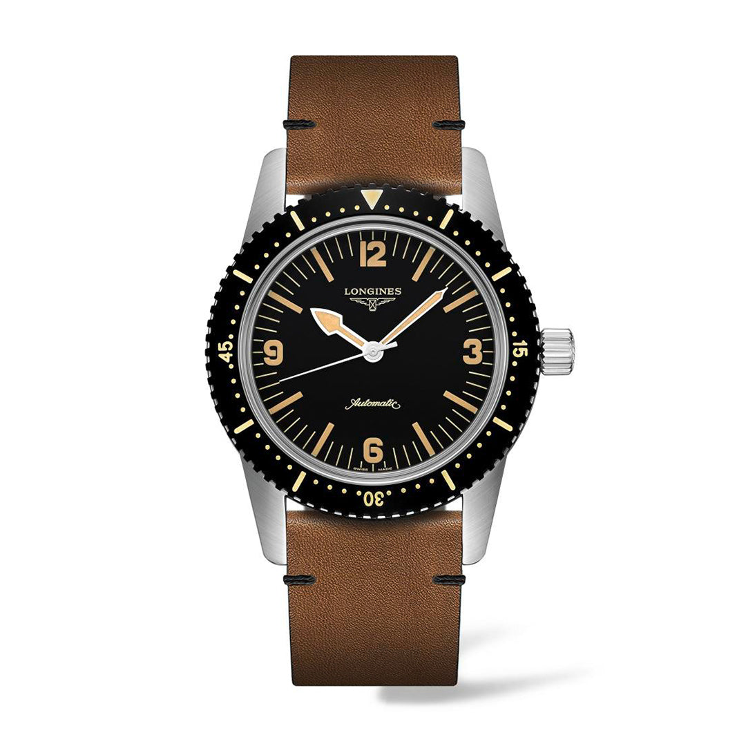 Longines Skin Diver Automatic Silver Mens Watch