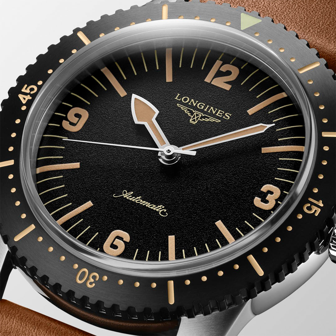 Longines Skin Diver Automatic Silver Mens Watch