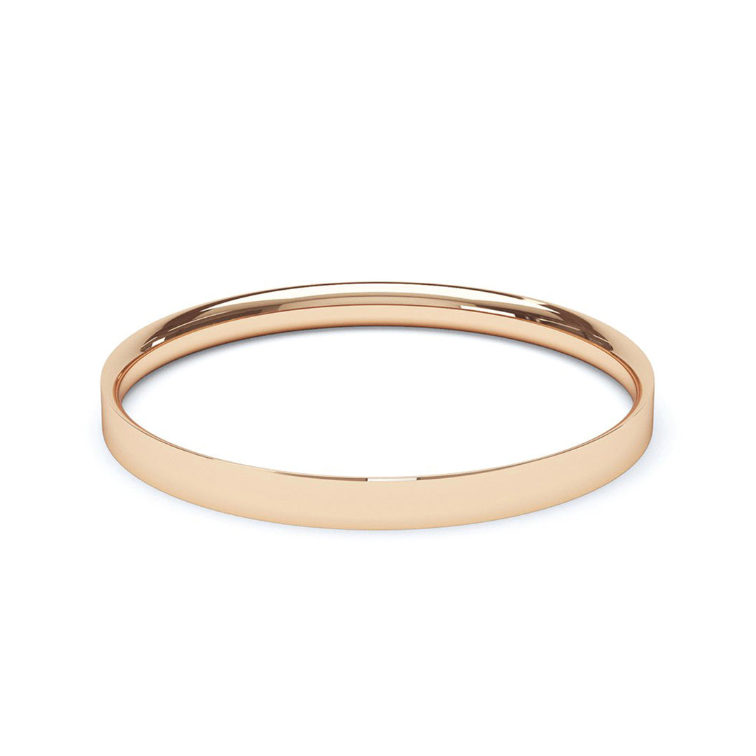 2.5mm 9ct Rose Gold Flat Court Wedding Band