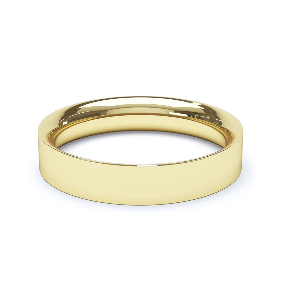 4.0mm 18ct Yellow Gold Flat Court Wedding Band