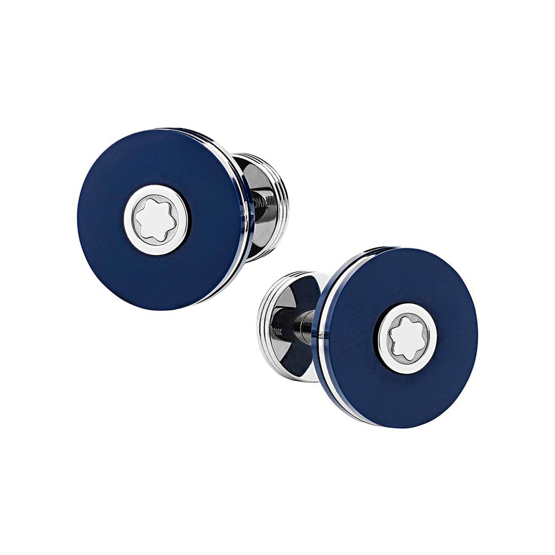 Montblanc Stainless Blue Resin Cufflinks