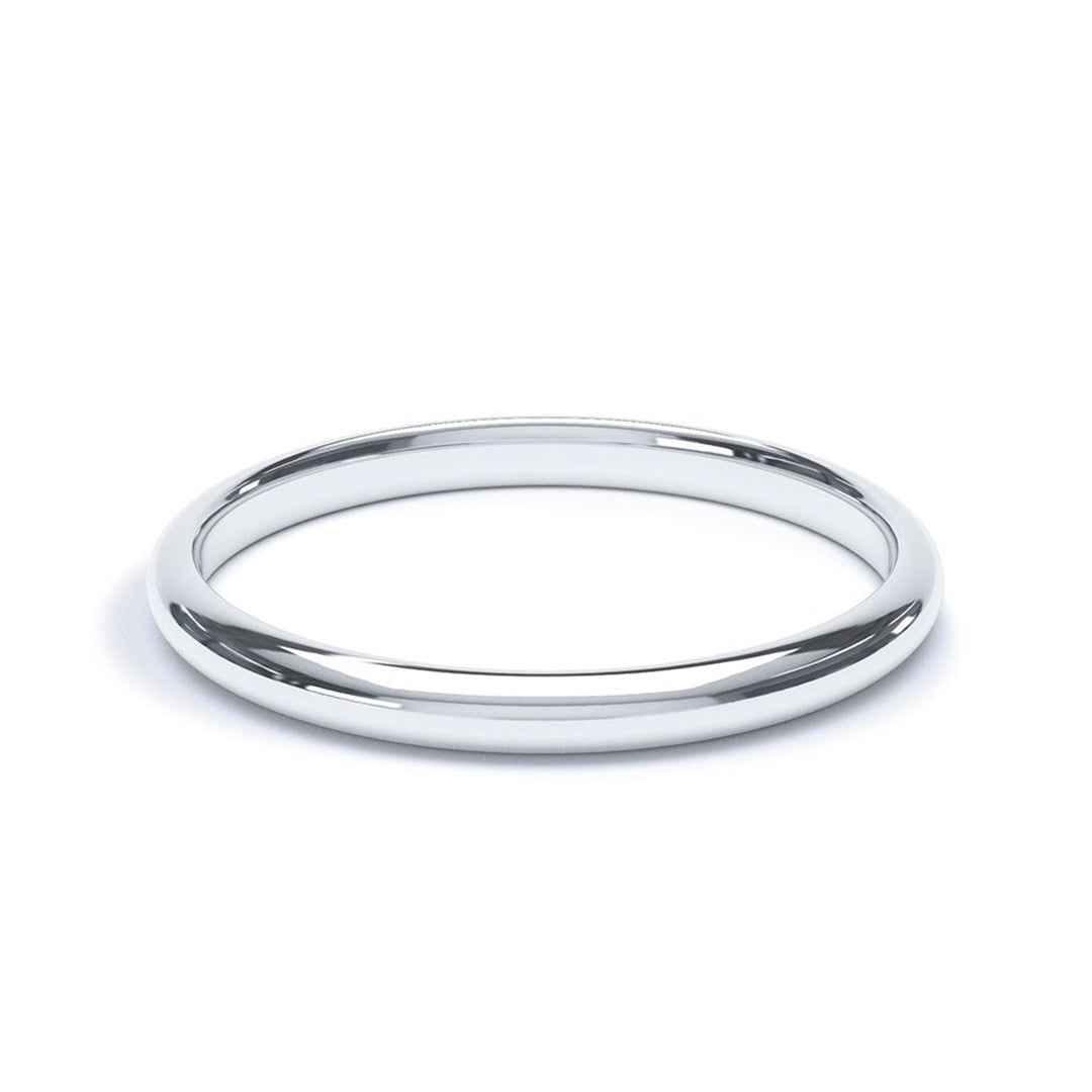 2.5mm Platinum Modern Court Wedding Band