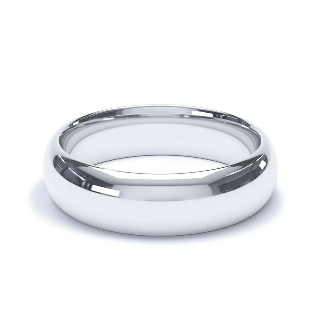 5.0mm Platinum Modern Court Wedding Band