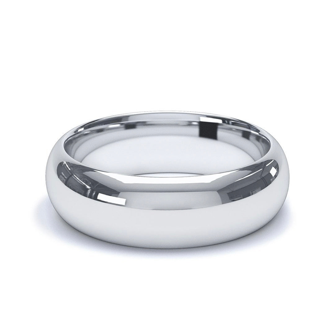 6.0mm Platinum Modern Court Wedding Band