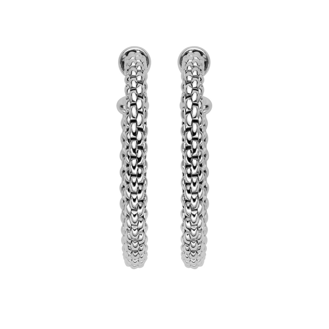 Fope Essentials 18ct White Gold Hoop Earrings