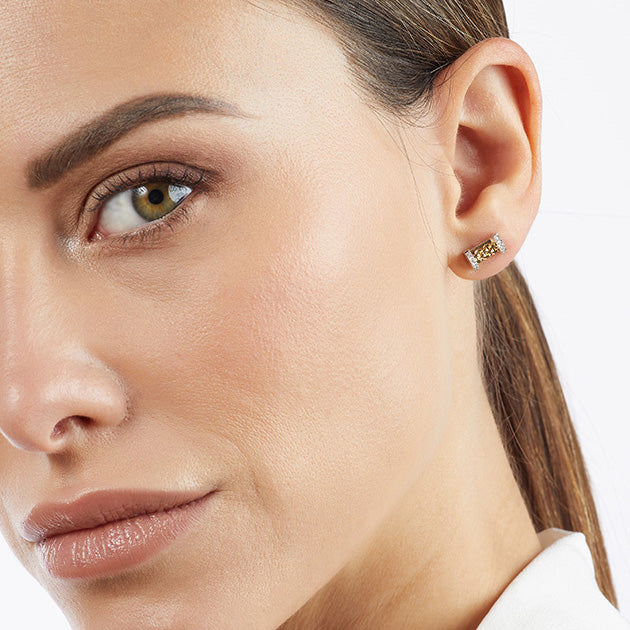 Fope Essentials 18ct Rose Gold Diamond Stud Earrings