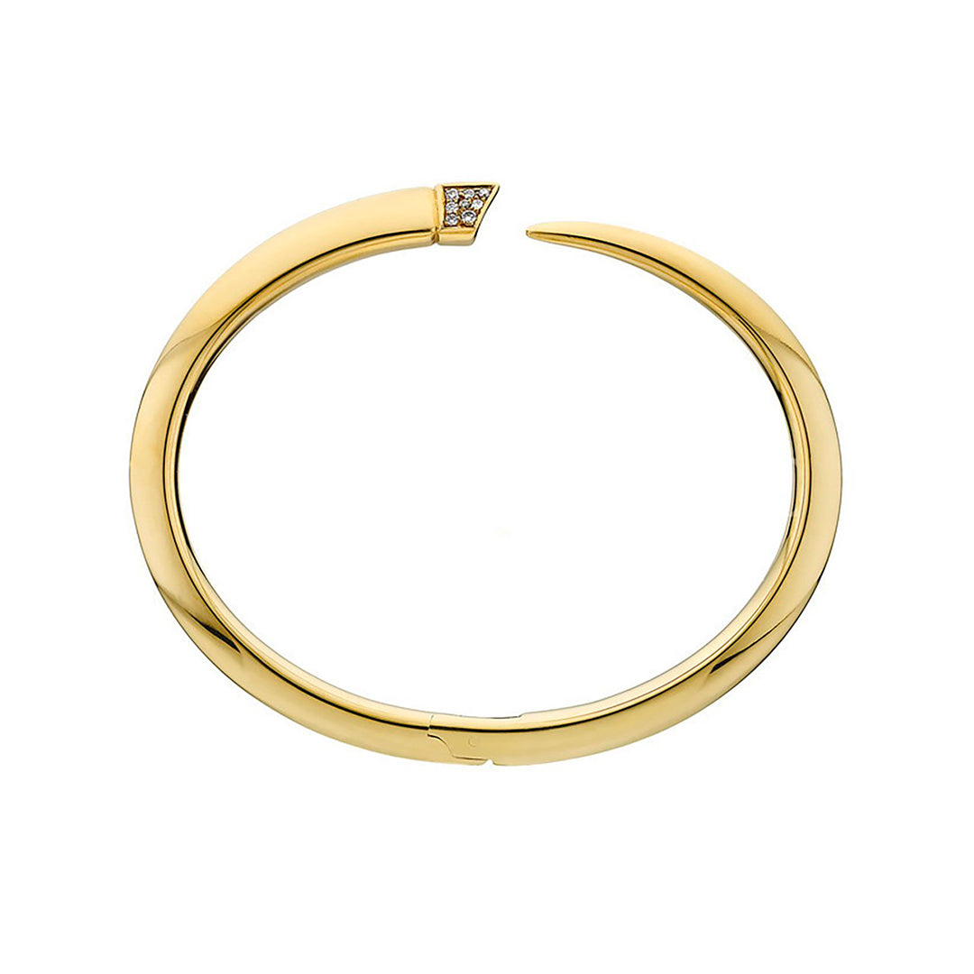 Shaun Leane Sabre Yellow Gold Vermeil Diamond Tusk Bangle