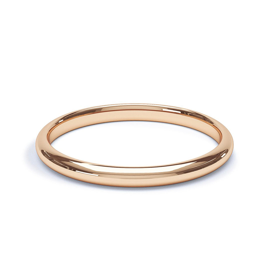2.0mm 9ct Rose Gold Modern Court Wedding Band