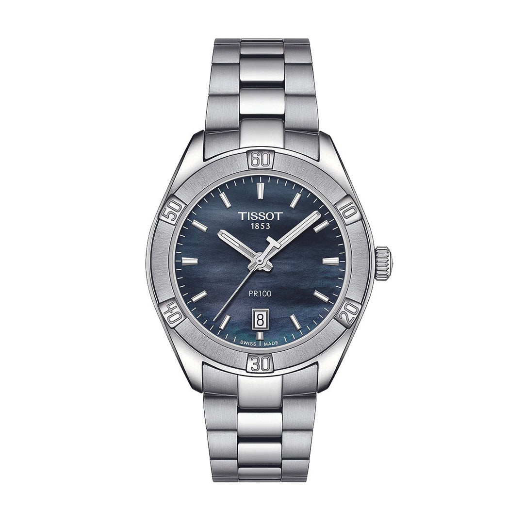 Tissot T-Classic PR100 Black Mother of Pearl Ladies Watch