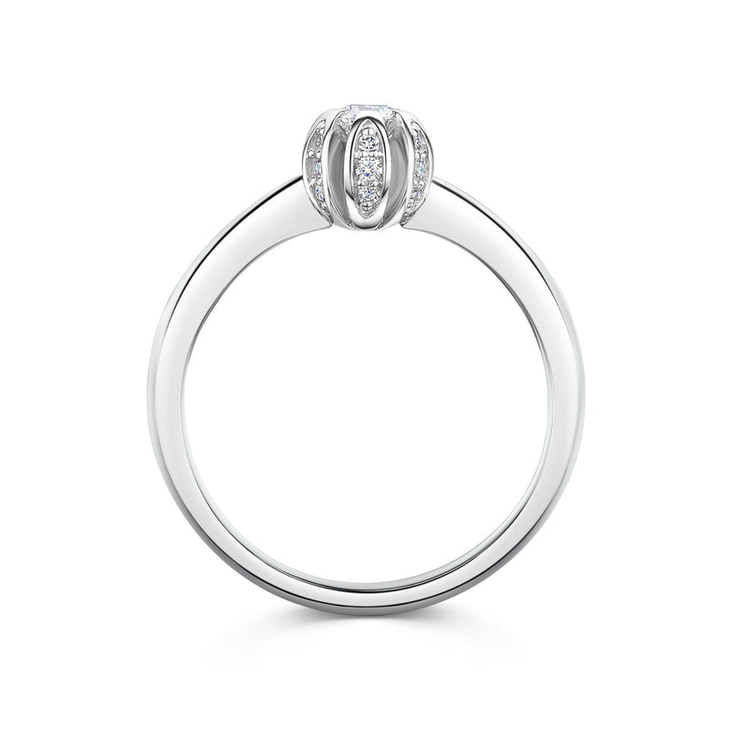 flower design platinum engagement ring