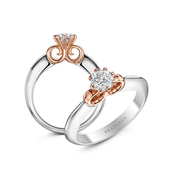 platinum and rose gold engagement ring