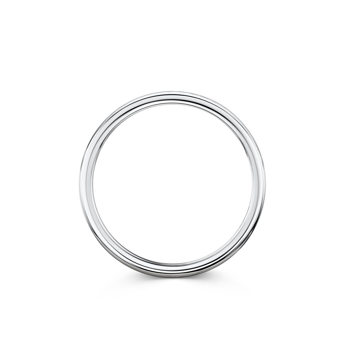 side angle of eternity band in platinum