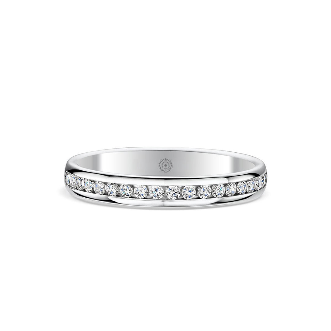 Beloved Platinum 0.25ct Half Diamond Band