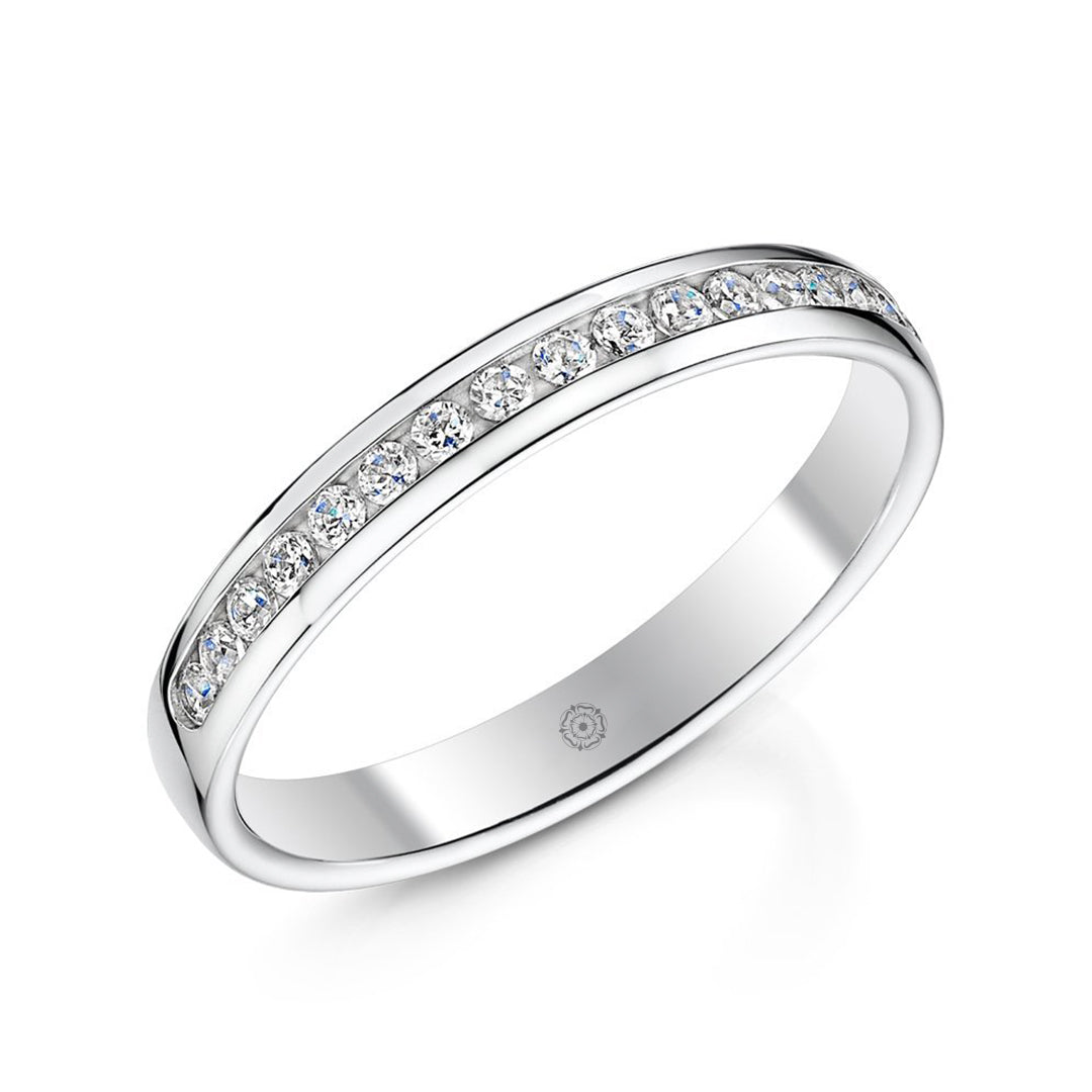 Beloved Platinum 0.25ct Half Diamond Band