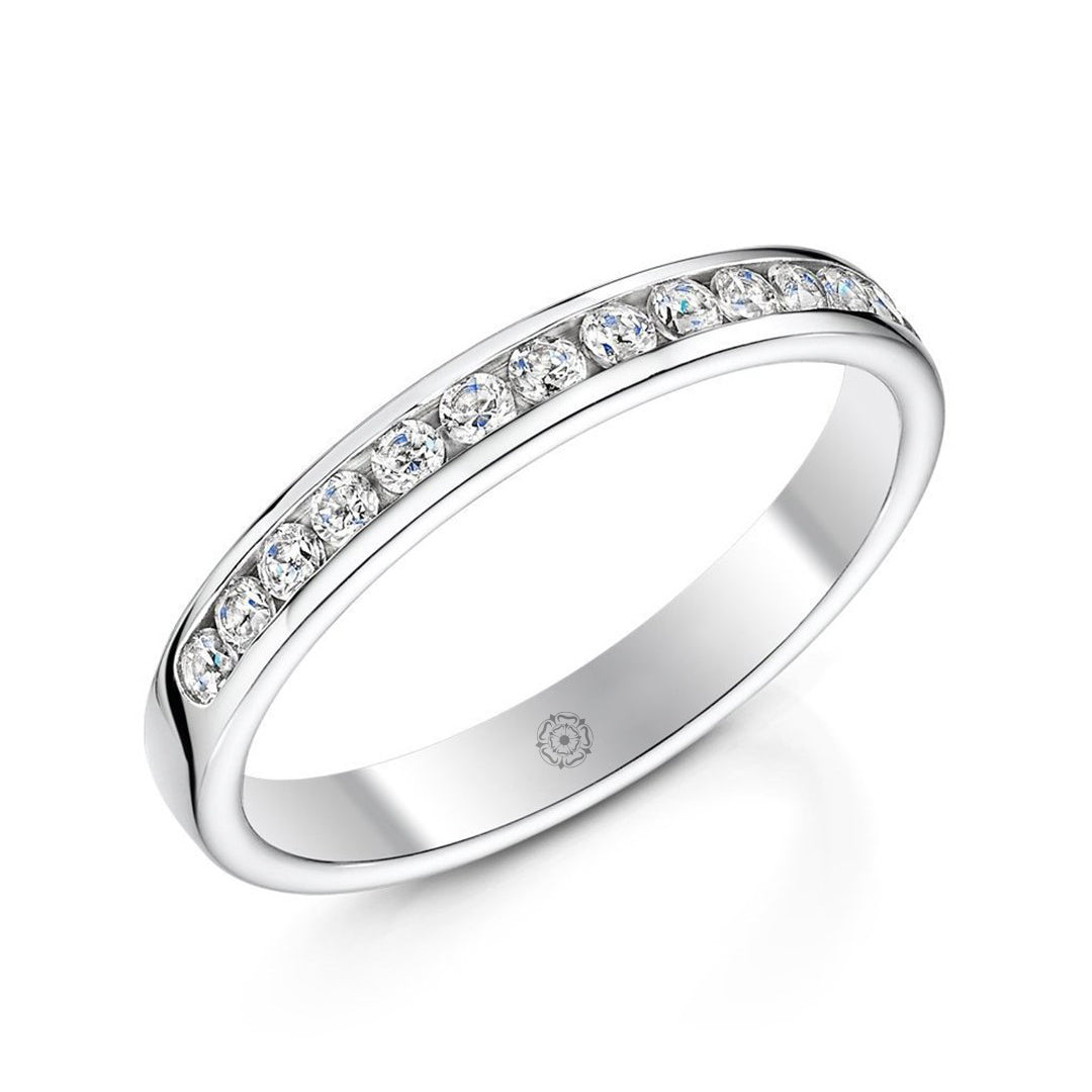 Beloved Platinum 0.33ct Half Diamond Band