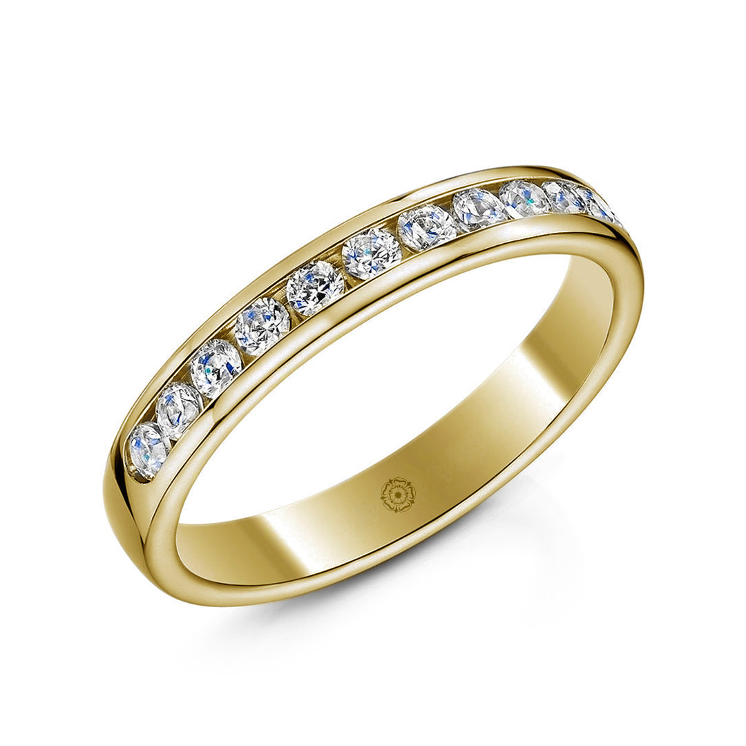 Beloved 18ct Yellow Gold 0.50ct Half Diamond Band