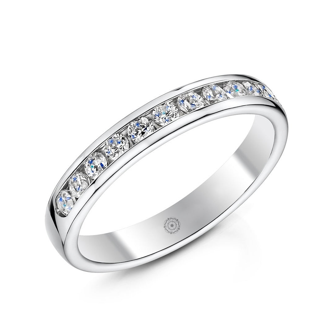 Beloved Platinum 0.50ct Half Diamond Band