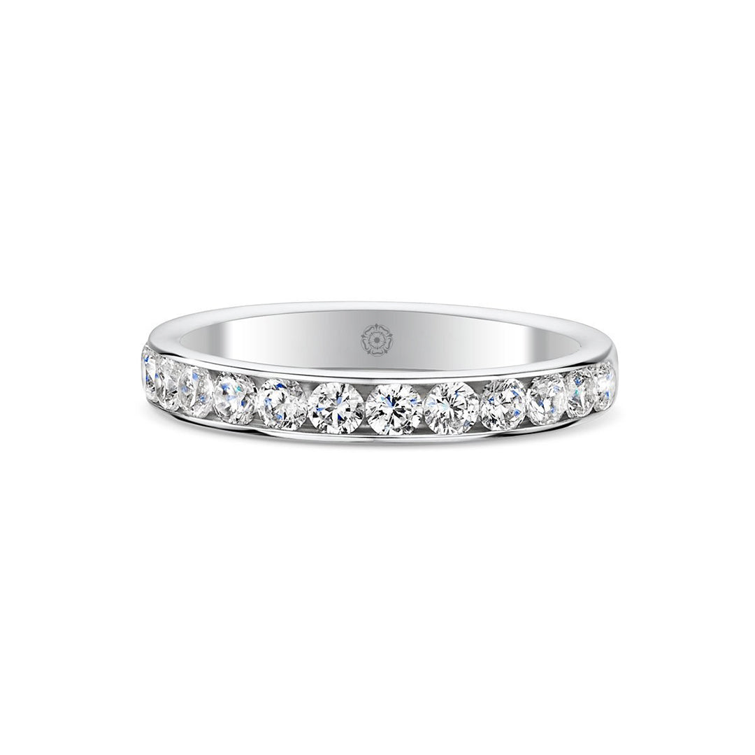 Beloved Platinum 0.75ct Half Diamond Band