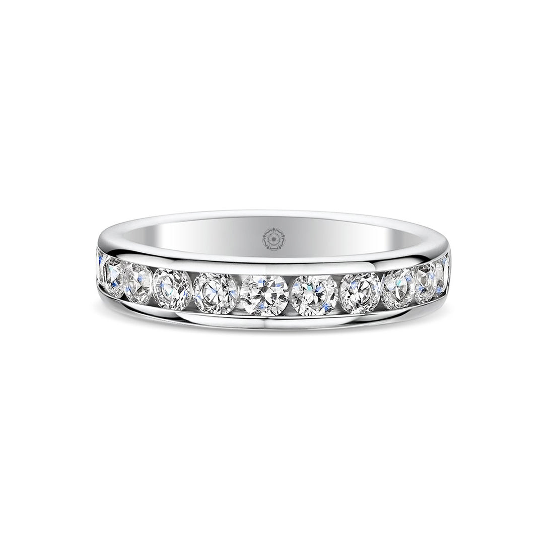 Beloved Platinum 1.00ct Half Diamond Band