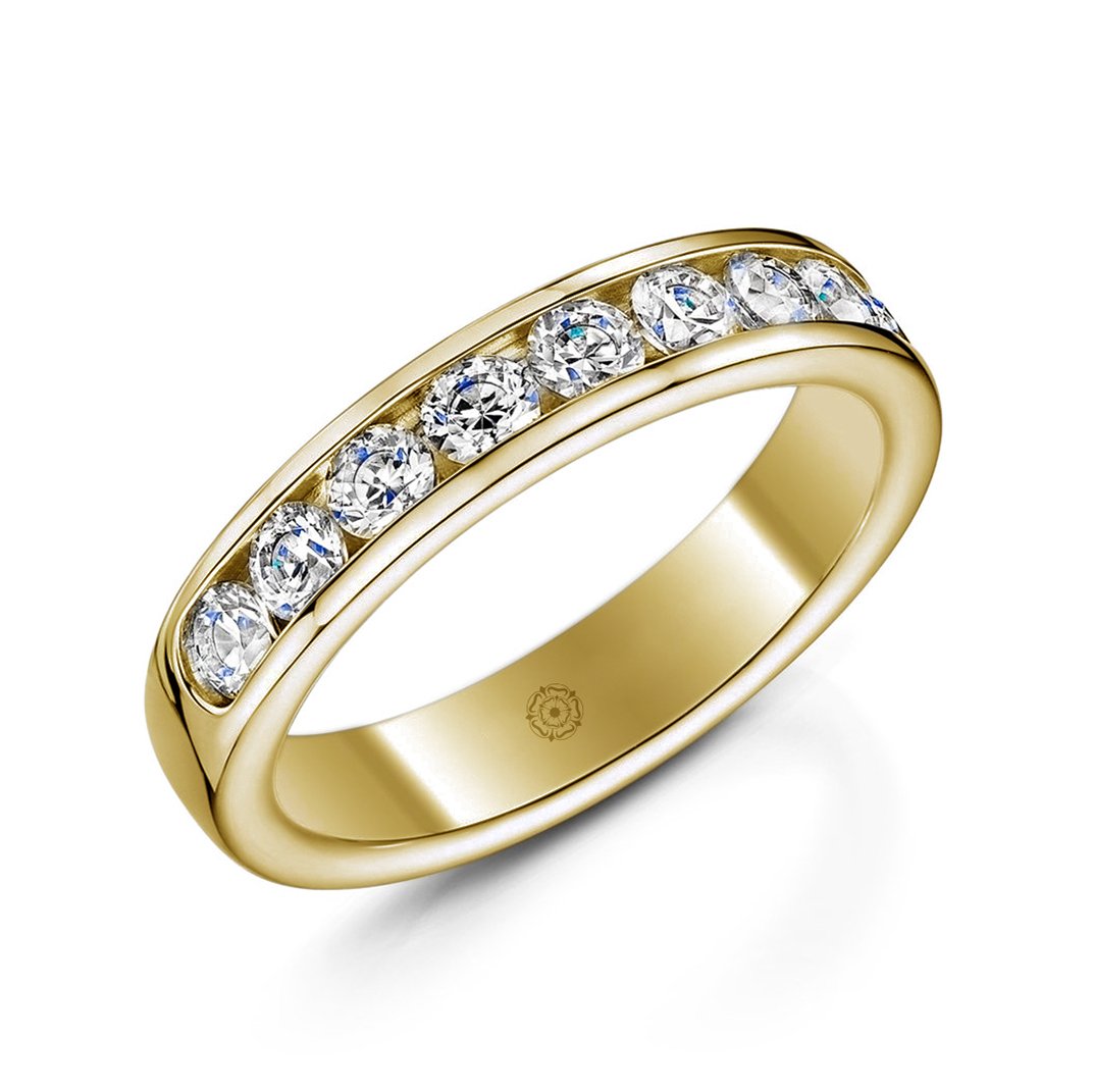 Beloved Platinum 1.00ct Half Diamond Band