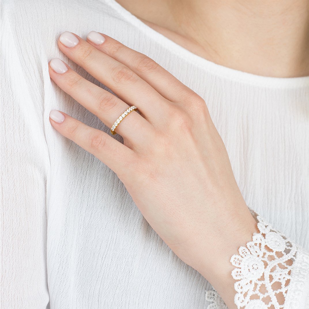 Embrace Platinum 0.50ct Half Diamond Band