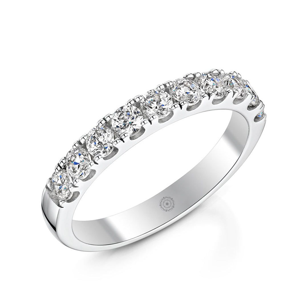 Embrace Platinum 0.75ct Half Diamond Band