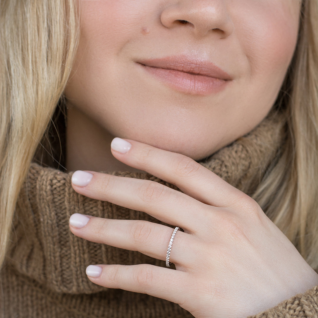 Embrace Platinum 0.25ct Half Diamond Band