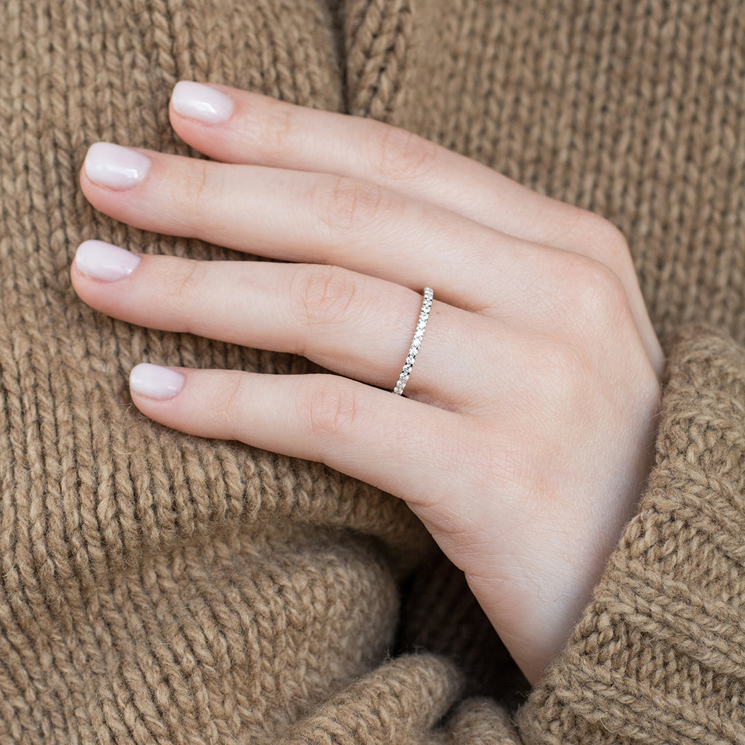 Embrace Platinum 0.25ct Half Diamond Band
