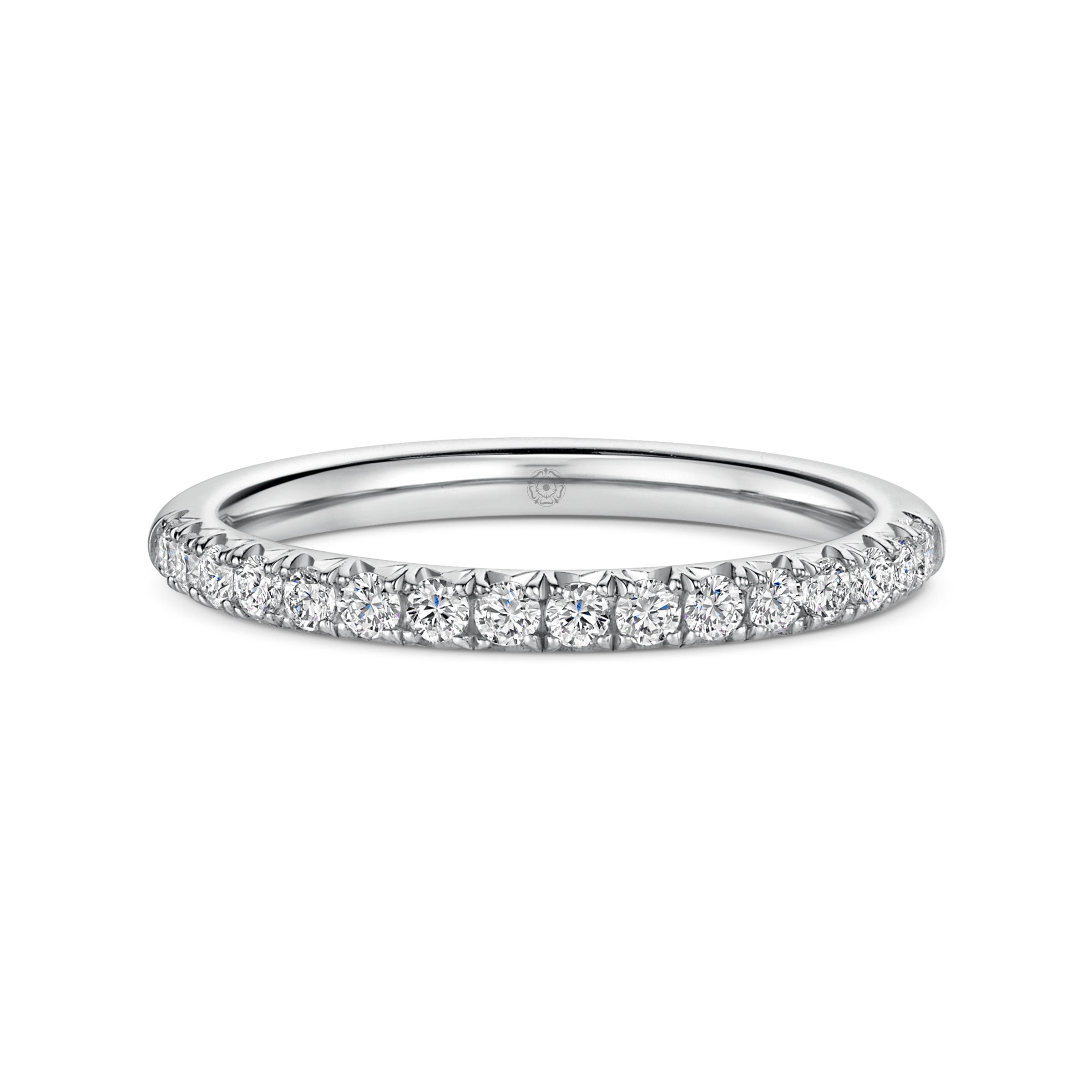 Classic Platinum 0.25ct Half Diamond Band