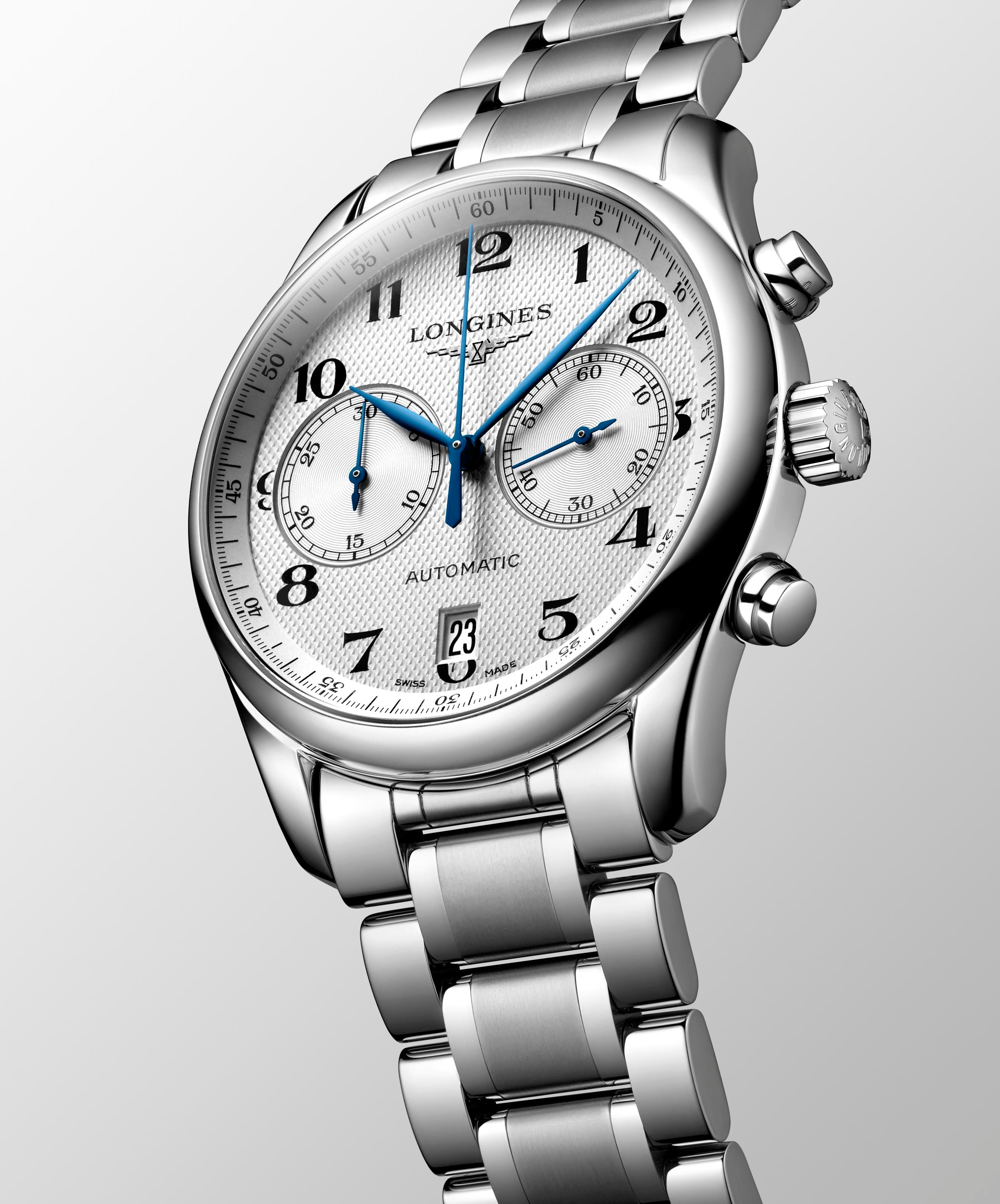 Longines Master Collection Chronograph Silver "barleycorn" Dial Watch