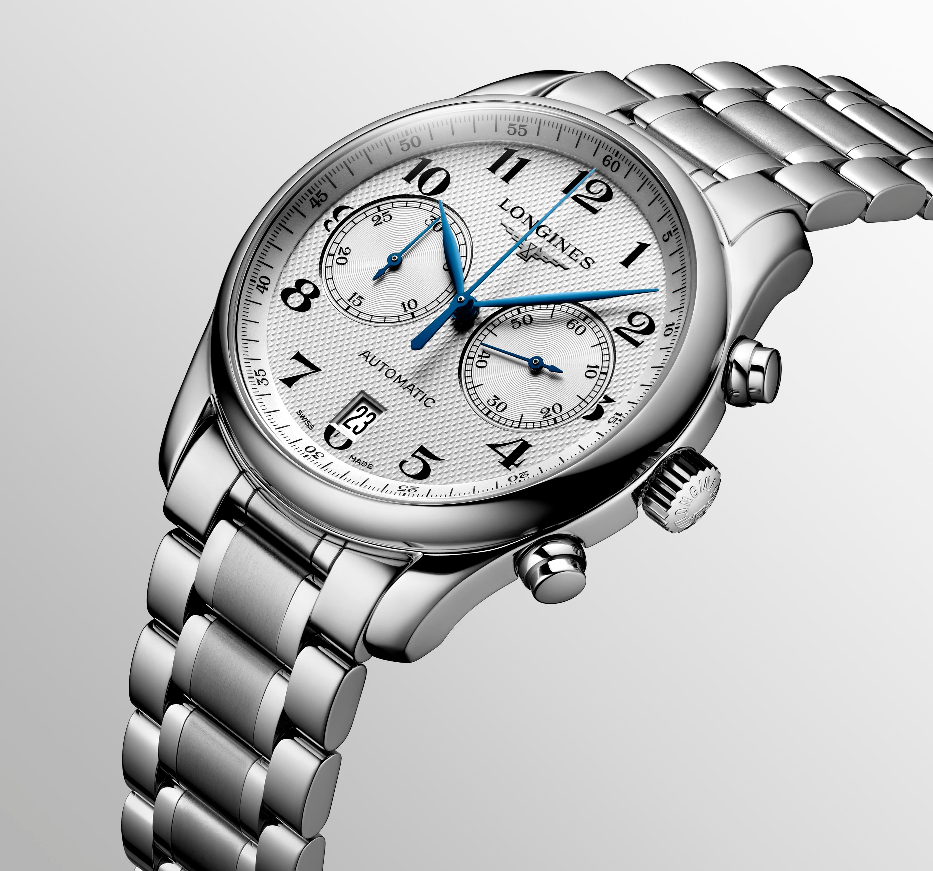 Longines Master Collection Chronograph Silver "barleycorn" Dial Watch