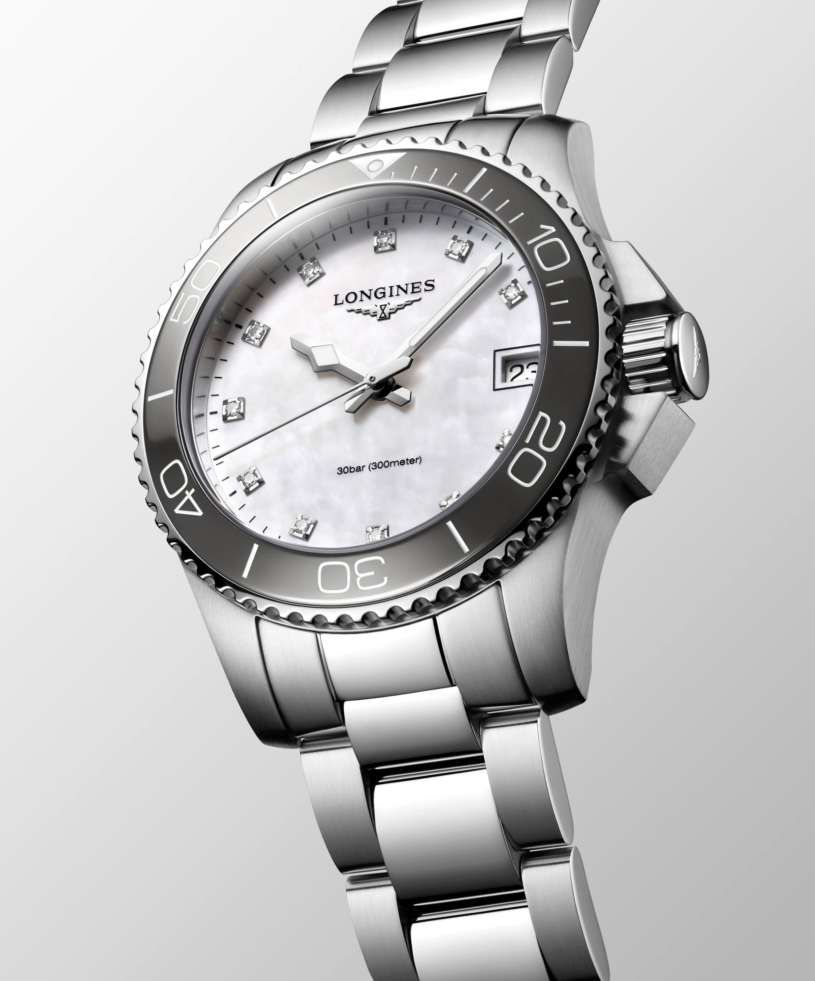 Longines HydroConquest Mother-of-Pearl Dial Ladies Watch