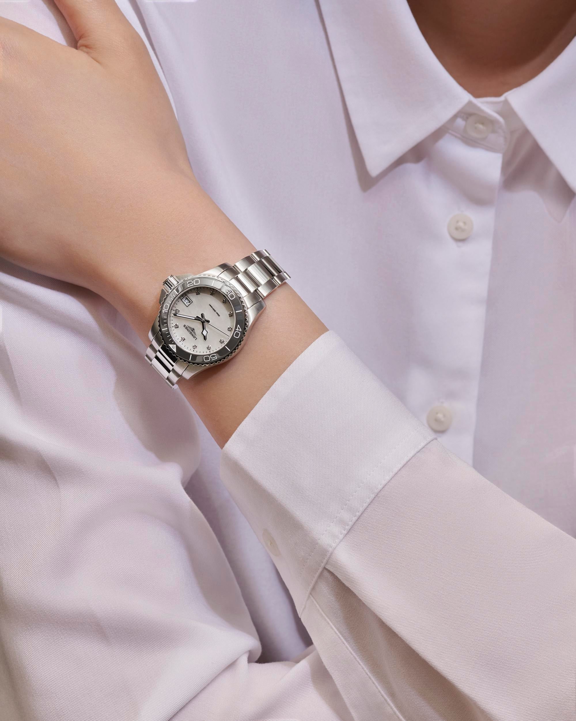 Longines HydroConquest Mother-of-Pearl Dial Ladies Watch