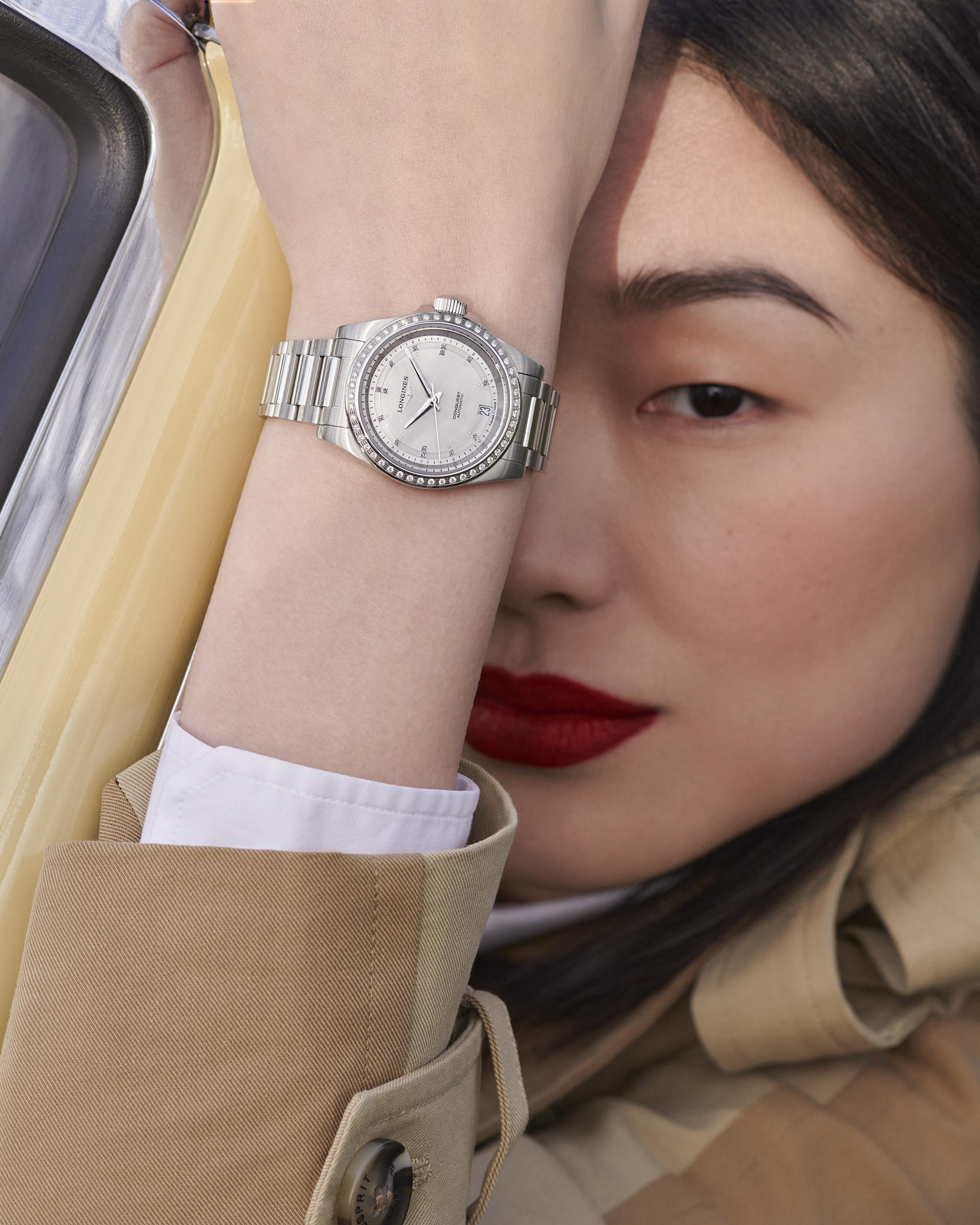 Longines Conquest White Mother-of-Pearl Dial Ladies Watch