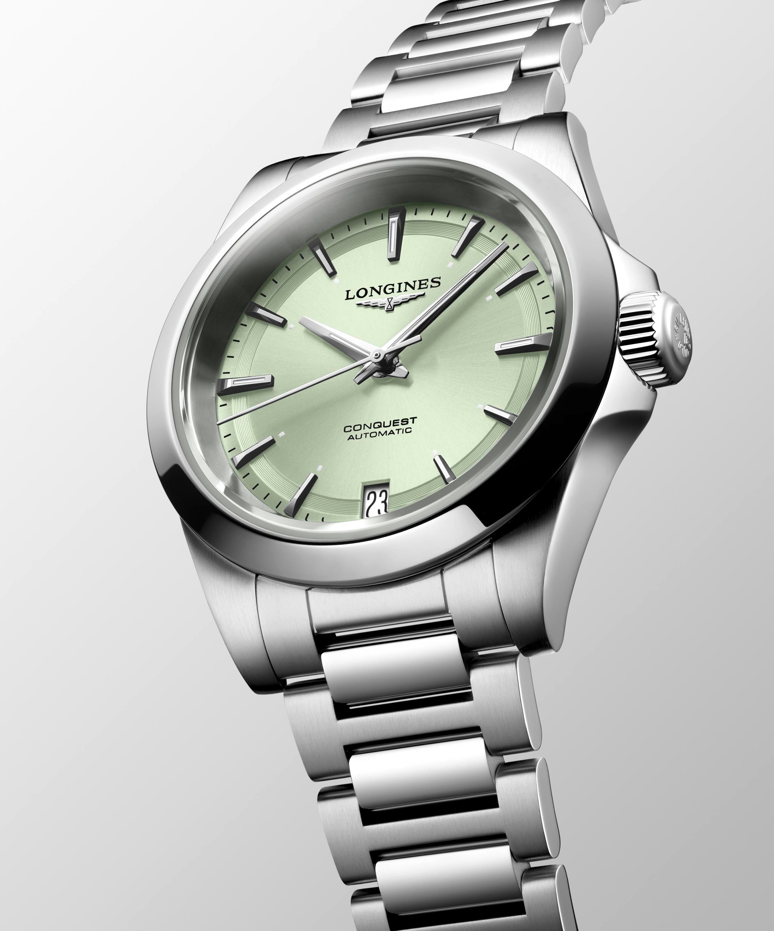 Longines Conquest Sunray Green Dial Ladies Watch