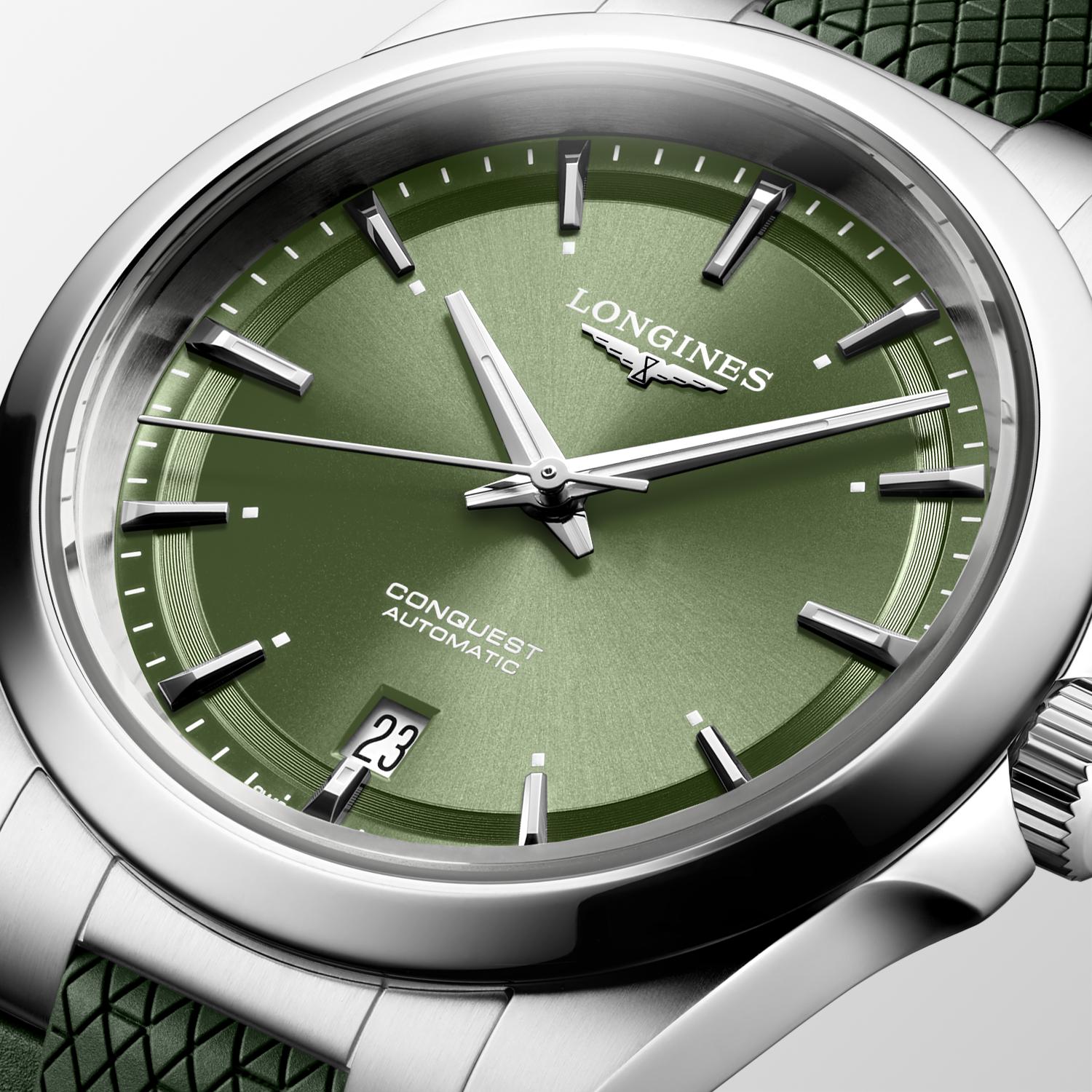 Longines Conquest Sunray Green Dial Watch