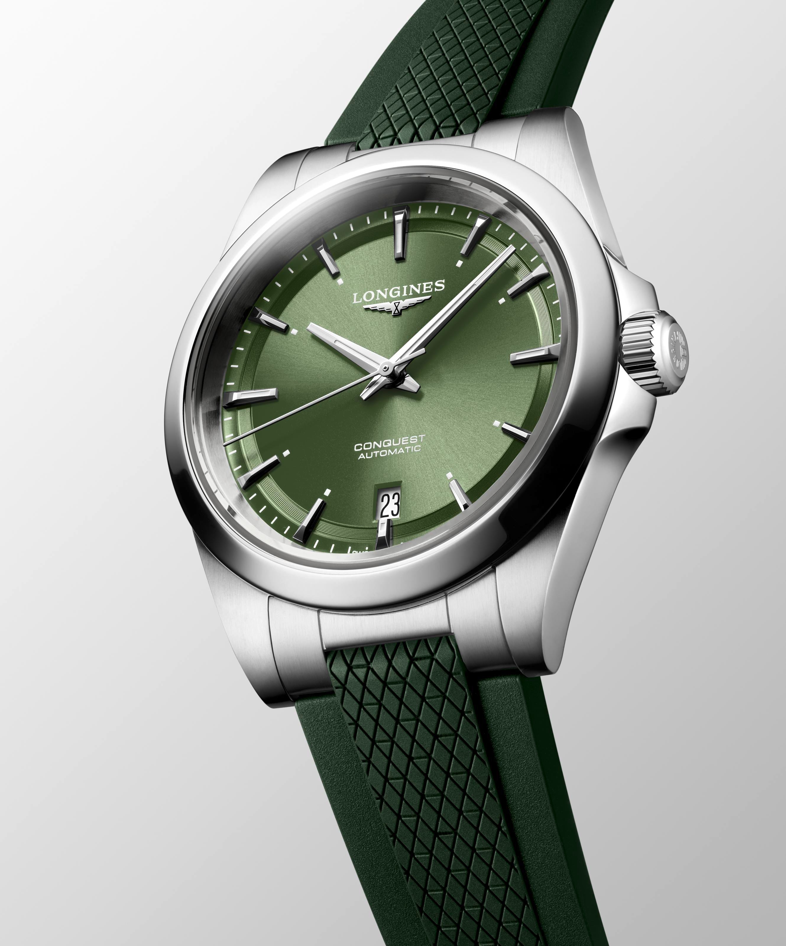 Longines Conquest Sunray Green Dial Watch