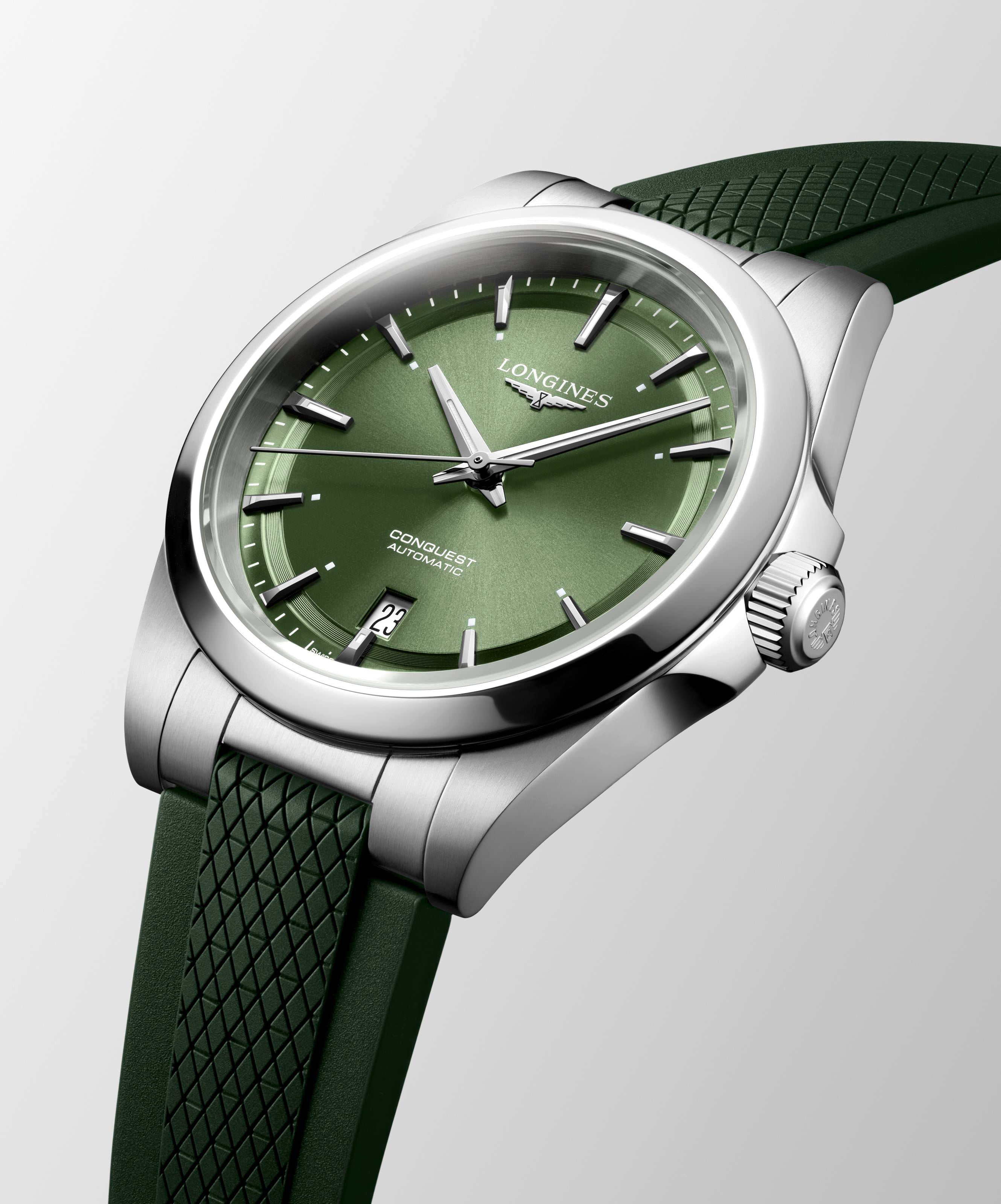 Longines Conquest Sunray Green Dial Watch